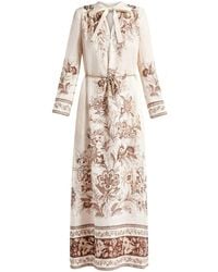 Zimmermann - Robe longue en lin à fleurs - Lyst