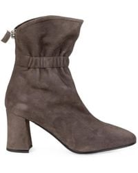 Napoleoni - Bottines En Daim À Fronces - Lyst