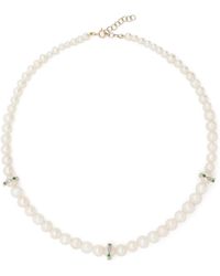 Pascale Monvoisin - 9kt Yellow And White Gold Chelsea N°2 Pearl Diamond And Emerald Necklace - Lyst