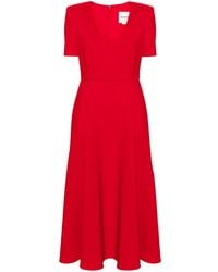 Roland Mouret - A-Line Crepe Midi Dress - Lyst