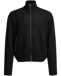 Tom Ford - Leather-Patch Zip-Up Cardigan - Lyst