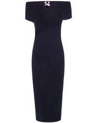 Alberta Ferretti - Robe Mi-Longue À Épaules Dénudées Et Découpes - Lyst