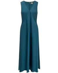 Michael Kors - V-Neck Satin Midi Dress - Lyst