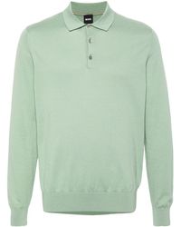 BOSS - Long-sleeve Cotton Polo Shirt - Lyst