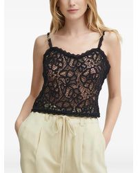 Sisley - Openwork-Knit Sleeveless Top - Lyst