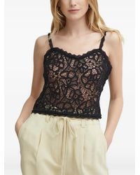 Sisley - Openwork-Knit Sleeveless Top - Lyst