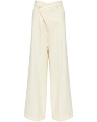 MM6 by Maison Margiela - Light Trousers With Off-Centre Fastening - Lyst