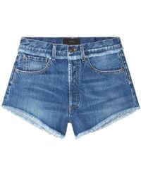 Alanui - Fringed Cotton-denim Shorts - Lyst