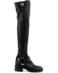 strategia shoes - Buckle-Detail Leather Over-The-Knee Boots - Lyst