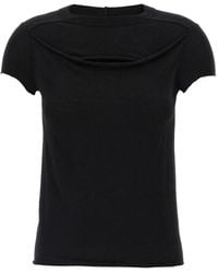 Rick Owens - Rundhals-T-Shirt mit ungesäumten Kanten - Lyst