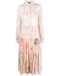 Ralph Lauren Collection - Midi-jurk Met Bloemenprint - Lyst