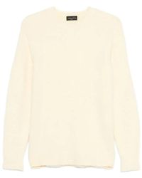 Roberto Collina - Rundhals-Pullover mit ausgefransten Kanten - Lyst