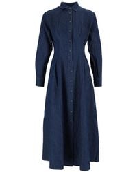 MC2 Saint Barth - Alys Denim Midi Dress - Lyst