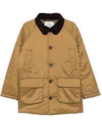 forte_forte - Corduroy-Collar Buttoned Coat - Lyst