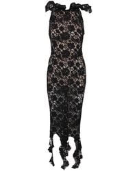 GIUSEPPE DI MORABITO - Ruffled Lace Midi Dress - Lyst