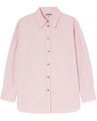 Ganni - Oxford Shirt With And Stripes - Lyst