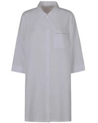 Peserico - Blouse Met Verfraaide Zak En Cropped Mouwen - Lyst