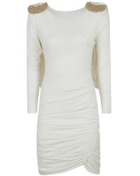 Amen - Bead-Embellished Ruched Mini Dress - Lyst