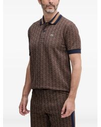 Lacoste - Monogram-Print Short-Sleeve Polo Shirt - Lyst