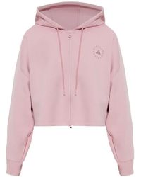 adidas By Stella McCartney - X Stella Mccartney Logo-Print Zip-Up Hoodie - Lyst