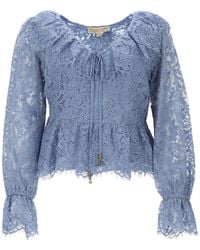 MICHAEL Michael Kors - Lace Ruffled Top - Lyst