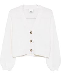 Allude - Ribbed-Trim V-Neck Cardigan - Lyst