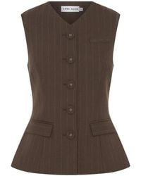 Anna Quan - Kendall Pinstripe-Pattern Peplum Top - Lyst