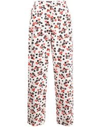 Moschino - Floral-Print High-Waist Trousers - Lyst