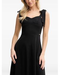 ARMANI EXCHANGE - Robe Mi-Longue En Jean À Bretelles Nouées - Lyst