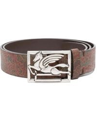 Etro - Paisley Pegasus Leather Belt - Lyst