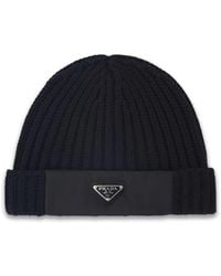 Prada - Wool And Re-Nylon Beanie - Lyst