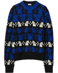 Burberry - Chess Wool Blend Sweater - Lyst