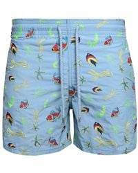 Vilebrequin - Mistral Naive Fishes-embroidered Swim Shorts - Lyst