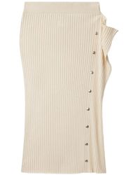 Stella McCartney - Ribgebreide Midi-Rok Met Drukknopen - Lyst