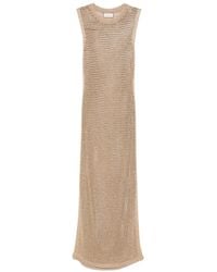 Mc2 Saint Barth Sangallo Lace Embroidered Maxi Dress in Pink