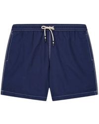 Hartford - Contrast-Stitch Drawstring Swim Shorts - Lyst