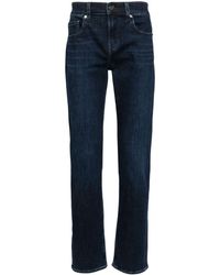 7 For All Mankind - Luxe Mid Waist Straight Jeans - Lyst