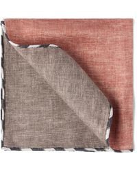 Brunello Cucinelli - Striped-Trim Silk Pocket Square - Lyst