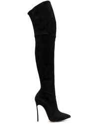 Casadei - Blade 115mm Above-knee Suede Boots - Lyst