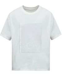 MM6 by Maison Margiela - Graphic-Panelled T-Shirt - Lyst