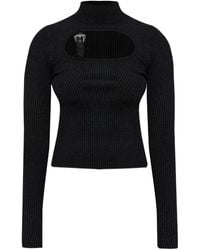 Versace Jeans Couture - Buckle-Detail Ribbed Sweater - Lyst