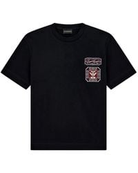 Emporio Armani - T-Shirt Heavy En Jersey À Patch Logo Brodé - Lyst