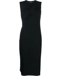 Versace - Vestido midi sin mangas con aberturas - Lyst