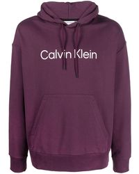 Calvin Klein - Hoodie en coton à logo imprimé - Lyst