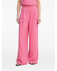 Lola Casademunt - Pleated-Detailing Wide-Leg Trousers - Lyst