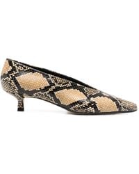 Aeyde - Clara Snake-Effect Pointed-Toe Pumps - Lyst