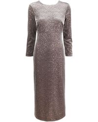 Peserico - Sequin-embellished Velvet Midi Dress - Lyst