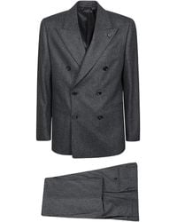 Lardini - Pinstripe double-breasted suit - Lyst