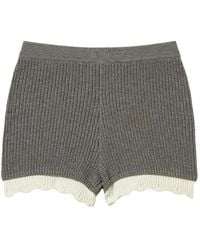 Twinset - Knitted Shorts With Scalloped Details - Lyst