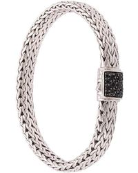 John Hardy - Silver Classic Chain Flat Chain Bracelet With Black Sapphire Clasp - Lyst